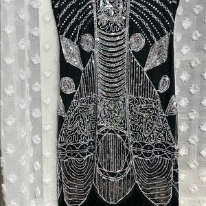 Vintage Paisley Flapper Fringe Dress